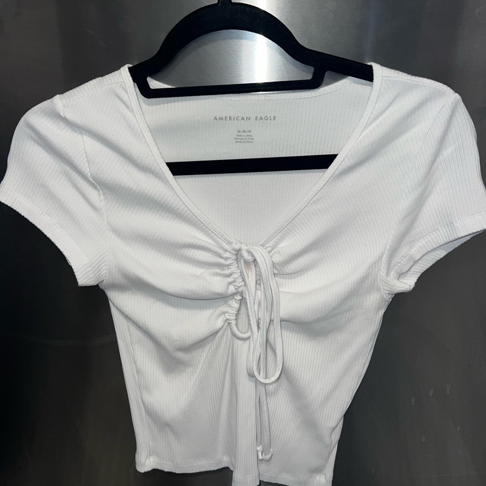White American eagle crop top